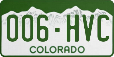 CO license plate 006HVC