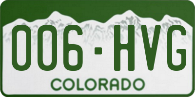 CO license plate 006HVG