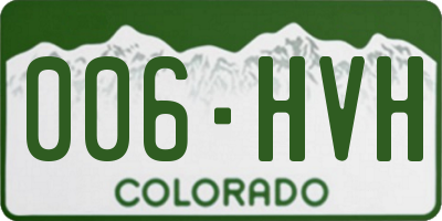 CO license plate 006HVH