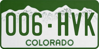 CO license plate 006HVK