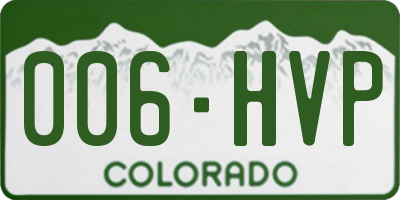 CO license plate 006HVP