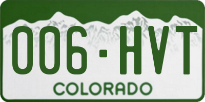 CO license plate 006HVT