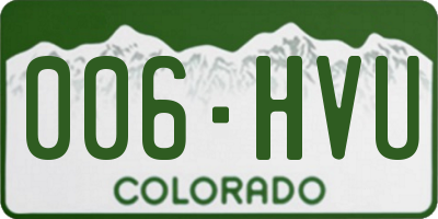 CO license plate 006HVU