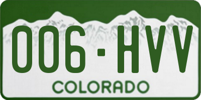 CO license plate 006HVV