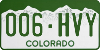 CO license plate 006HVY