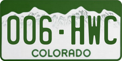 CO license plate 006HWC