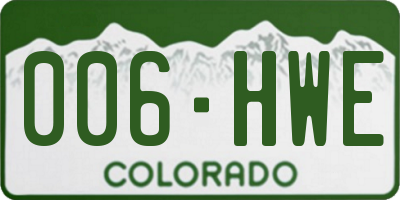 CO license plate 006HWE