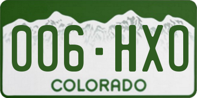 CO license plate 006HXO