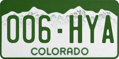 CO license plate 006HYA