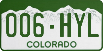 CO license plate 006HYL