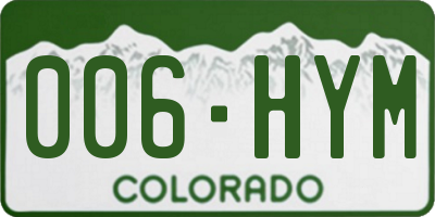 CO license plate 006HYM