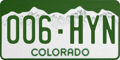 CO license plate 006HYN