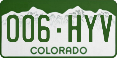 CO license plate 006HYV