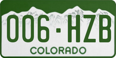 CO license plate 006HZB