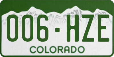 CO license plate 006HZE