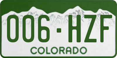 CO license plate 006HZF