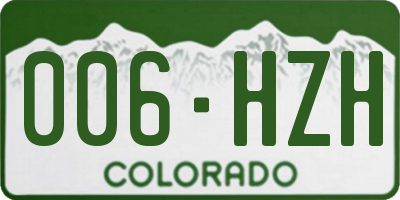 CO license plate 006HZH