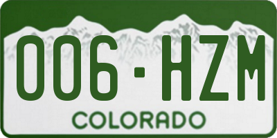 CO license plate 006HZM