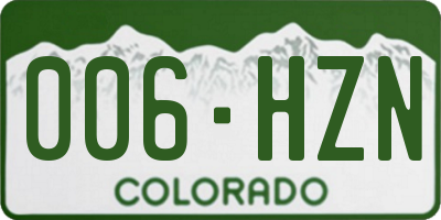 CO license plate 006HZN