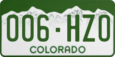 CO license plate 006HZO