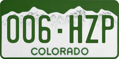 CO license plate 006HZP