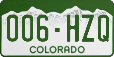 CO license plate 006HZQ