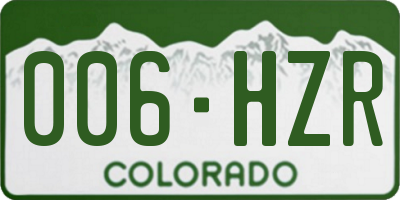 CO license plate 006HZR