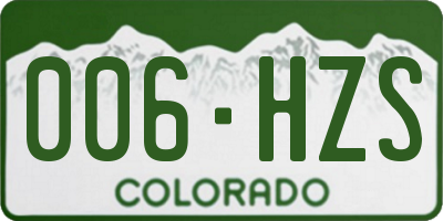 CO license plate 006HZS