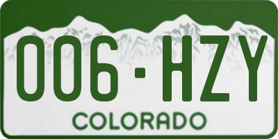 CO license plate 006HZY