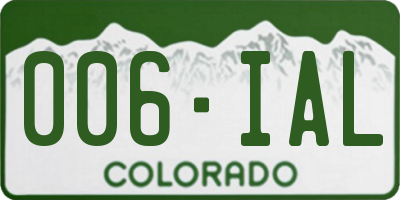 CO license plate 006IAL