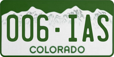 CO license plate 006IAS