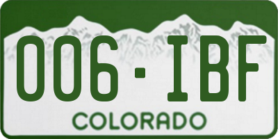 CO license plate 006IBF