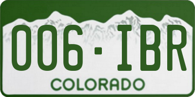 CO license plate 006IBR