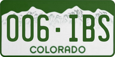 CO license plate 006IBS