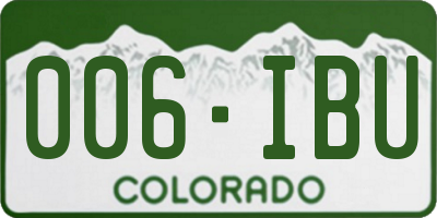 CO license plate 006IBU