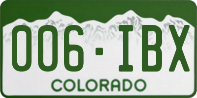 CO license plate 006IBX