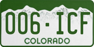 CO license plate 006ICF