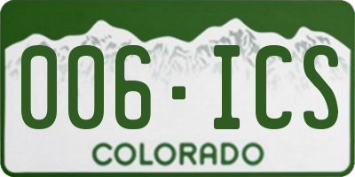 CO license plate 006ICS