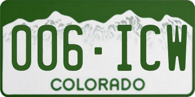 CO license plate 006ICW