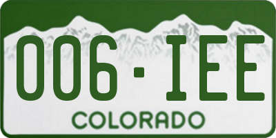 CO license plate 006IEE