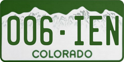 CO license plate 006IEN