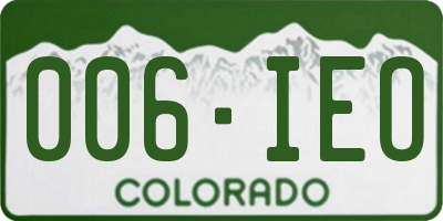 CO license plate 006IEO