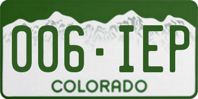 CO license plate 006IEP