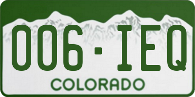 CO license plate 006IEQ