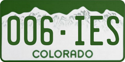 CO license plate 006IES