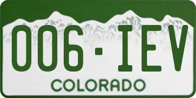 CO license plate 006IEV