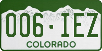 CO license plate 006IEZ