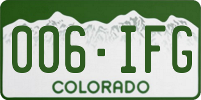 CO license plate 006IFG
