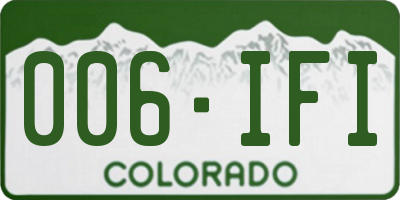 CO license plate 006IFI
