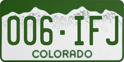 CO license plate 006IFJ